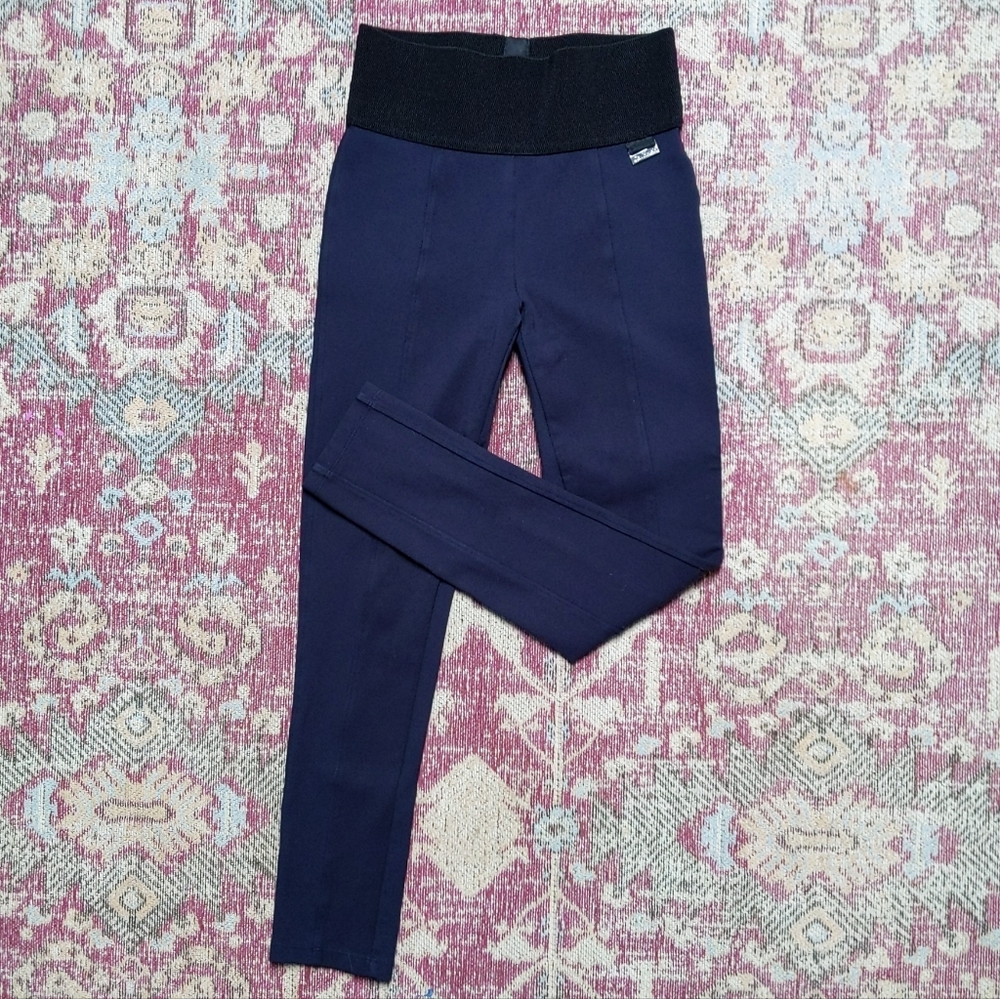 CK High Waist Leggings / Power Stretch / Navy and Black / XS